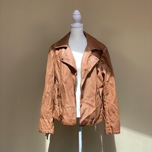 Max Studio jacket NWT brown faux leather size L